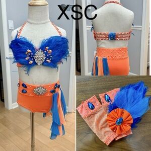 Orange/teal jazz costume XSC
